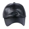 Top Caps Snake Skin Beyzbol Kapakları Erkekler İçin Moda Pu Deri Dad Hats Açık Boş Zamanlı Hip Hop Para Hombre 230715