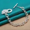 925 Sterling Silber Zwei Herz Anhänger Armband Kette Für Frauen Mann Hochzeit Verlobung Mode Charme Party Schmuck