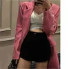 Jaquetas femininas 5XL Outono Lantejoulas Blazers Casaco Um Botão Jaqueta Bomber Manga Comprida Streetwear Top Terno Y2k Feminino Solto Casual Outwear