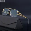 Zonnebril Retro Randloze Voor Mannen Steampunk Vrouwen Punk Mode Bril Vintage Shades Gafas De Sol Sonnenbrill Zon 230717