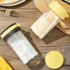 Garrafas de armazenamento Shaker de queijo ralado à prova de poeira Recipiente à prova de umidade para tempero Açúcar Sal Pimenta em pó Vidro transparente Dispensador de especiarias