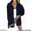 Chemisiers pour femmes 2023 automne élégant ample à lacets chemise Veste mode revers boutons solide à manches longues poche Femme Veste Femme