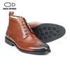 Saviano oom laarzen toevoegen veet veter werk laars mode ontwerper niet-slip handgemaakte echte lederen schoenen mannen b