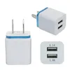 Dual Port Adapter Phone Charger 2.1A USB Wall Charger Travel US Plug or EU Plug For all Smart Phone