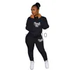 Women's Two Piece Pants Women New Tracksuits Suits PINK Print Sport Casual Outfits Female Sweatshirt Top+Pants 2 Piece Sets Sweatsuit 2022 Spring Winter J230717