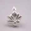 Chaînes en argent sterling 925 véritable avec pendentif en forme de fleur de lotus en jade naturel charmant