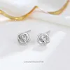 Stud Earrings S925 STERLING SILVER DELICATE MINI Rose Temperament Elegant Female Jewelry Ornaments