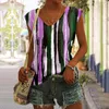 Women's Tanks Retro Top V-neck Tank Sleeveless Pullover Summer Daily Fashion T-shirt Design Tie Dye Print