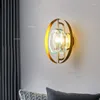 벽 램프 현대식 LED 유리 경계 조명 조명 북유럽 럭셔리 크리스탈 침실 조명 실내 부엌 비품