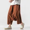 Pantaloni da uomo Stile giapponese Gamba larga Casual Pantaloni incrociati Moda uomo Baggy Pantaloni Harem di grandi dimensioni Pantaloni estivi / autunnali Pantaloni cargo da yoga da uomo