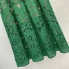 Summer Lace Skirt Women Dress High-end Customized Water-soluble Flower Fabric Square Neck Lantern Sleeve Waist Slimming Dresses Womens Designer Clothing 55