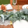 Flores decorativas artificiais guirlanda de eucalipto grinaldas folhas falsas grama para decorações de casamento faça você mesmo arco e enfeites de mesa