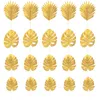 Decorative Flowers 20pcs Artificial Leaves Decor Golden Tropical Jungle With Stems For Wedding Birthday Party