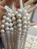 Chains Women Jewelry 12x15mm White Pearl Huge Beads Handmade Necklace Real Natural Freshwater Gift 42cm 17''