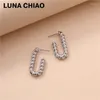 Hoop Earrings CHIAO Fashion Jewelry Zinc Alloy Metal Swirl Twisted Chain Hoops For Women