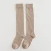 Kadın Çoraplar 2 Çift Kadın Pamuk Diz Yüksek Siyah Beyaz Düz Renk Moda Gündelik Buzağı Çorap Kadın Kız Partisi Dans Edecek Seksi Uzun