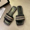 Slippers Sandals for Women 2023 New To Weave Boho Style Sandals Female Square Toe Flat Sandals Casual Summer Slippers for Women L230717