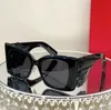 Wysokiej jakości Yslllllm119 Czarne prostokątne okulary przeciwsłoneczne dla kobiet designerskie okulary przeciwsłoneczne Słowe modne klasyczne luksusowe luksusowe okulary przeciwsłoneczne z pudełkiem
