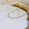 Bracelets de cheville sans ternir délicat dames plage cheville en acier inoxydable plaqué or 18 carats pendants Zircon cubique bijoux étanches