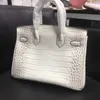 Luxurys Handbag Platinum Leather Lady Begonia Luxury Crocodile Pattern Baghale Seam Wax Thread Womens Bag for Lesbians