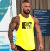 Regatas masculinas Academia Roupas de marca Musculação Fitness Homens tanques de corrida treino Colete estampado BEAST Camiseta esportiva longarina 230715