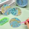 Diamond Painting 8pcs Coaster With Holder DIY Blue Marble Beverage Kit Suitable For Adults And Children 230715