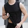 Canotte da uomo Traspirante Top in seta di ghiaccio Biancheria intima Camicia trasparente Panno modellante Wrestling Fitness Mesh Piece