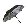 Guarda-chuva Esquilo Automático Guarda-chuva Tri Fold Anti-UV Dobrável Compacto Leve Proteção (Impressão Interna) Viagem