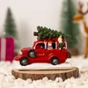 Decoratieve beeldjes Kerstversiering Truck Ornamenten Transportboom Auto Glowin Village For Kids Home Decor