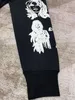 Мужской свитера стиля эскиза граффити черная печать экипажа шея хлопка Терри Свитер 230715