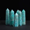 1pc Natural Crystal Point Amazon Crystal Tower Healing Reiki Obelisk Polished Quartz Wand Tower Ornament for Home Decoration Gift