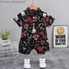 Set di abbigliamento Baby Hawaii Set manica corta per abbigliamento per bambini Ragazzi e ragazze Stampato manica corta Beach Fashion Set estivo in 2 pezzi per bambini Z230717