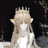 Boże Narodzenie Lolita Crown Hair Crown Lolita Rhinestone HEPDRESS Bridal Stop Super Fairy Rhinestone Hair Elf L230704