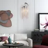 Lampes murales lumière LED gland aluminium Chrome Dimmable décor lampe moderne métal chambre veilleuses pour salon décoration