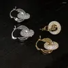 Dangle Earrings Accessories Luxury Ethnic Chic Party Bohemian Wedding Jewelry Zircon Pave Crystal Stone Disco Ball For Women