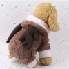 Vestuário para cachorros Natal Outono Inverno Roupas para animais de estimação Casaco com capuz estampado de alce quente