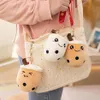 Party Favor Mini Bubble Tea Family Stuffed Doll Plush Frukter Drick Bottle Strawberry Milk Cup Pillow Cushion Kids Toys Key Chain P206i