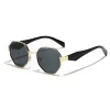 Lunettes de soleil de luxe Hot Designer Polygon High Fashion lunettes de soleil en métal rétro encadrées pour lunettes pour femmes