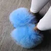 Terlik Yeni Varış Kadın Kürk Terlik Kabarık Kürk Kürk Slaytlar Lüks Fox Fur Flip Flops Kız Düz Rahat Sandalet Yaz Açık Mekan Ayakkabıları L230717