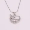 Подвесные ожерелья женщины мужчины ожерелье животное чихуахуа собака рисунок формы сердца Подарки Выберите Rhodrium