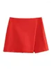 Rokken Veelzijdige Asymmetrische Hoge Taille Rok Shorts Vrouwen Effen Kleur Zijrits Mini Skrits 2023 Zomer Fahsion Vrouwelijke Streetwear