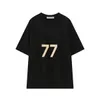 Number77 Kort ärm T-shirt för män och kvinnor dubbel tråd silikon bokstav hög gata lös nisch trendig varumärke