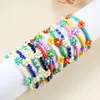 Hilo coreano lindo flores margaritas pulseras transparente colorido con cuentas hecho a mano pulsera elástica para mujer joyería