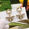 Retro Stud ggity Designer Charm Earrings Interlocking Letter G Eardrop Women Simple Style Party Earring With Box 32