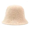 Berets Maxsiti U Winter Chenille Bucket Hat для женщин 2023 Мода сохранить теплый твердый капот. Случайный бассейн