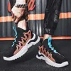 High Top Mens Breattable Running Shoes Mesh Casual Sneakers Thick Sole Fashion Sports Trainers for Youth Brown Black Grey