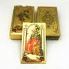 Activités de jeux de plein air 1 Deck Cartes de tarot en or de haute qualité avec guide en plastique Jeu de société étanche Cadeau d'astrologie L702 230715