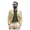 Męskie garnitury dwupoziomowe dla mężczyzn 2023 Slim Fit Elegancki mężczyzna Linen Fabric Casual Fashion Costum