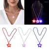 Pendentif Colliers F19D Clignotant LED Allumer Étoile Collier Party Favor Accessoire Pour La Décoration