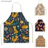 Fox Grembiuli Unisex Dinner Party Lino Bavaglino da cucina nordico Grembiuli divertenti per la pulizia Grembiuli Accessori per la casa L230620